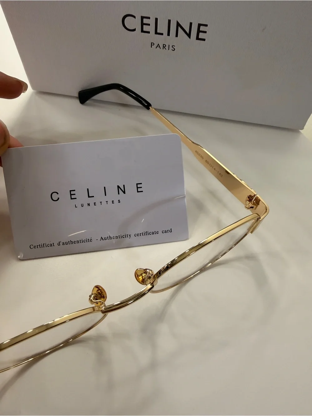 Celine Gold Metal Frame Women's Eyeglasses with Black Temple Tips